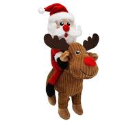 Nobby Xmas Plush Santa On Moose 38 Cm Dog Toy With Squeaker