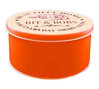 Nobel Bit & Bobs Round Deep Cake Storage, Flat Canister Cake,Biscuit,Cookies Storage tin Container ideal for Roti Chapati, cake Size 21.5cm (Orange)