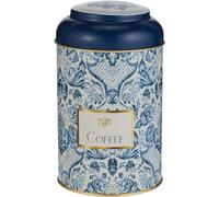 Nobel Blue Floral Pattern Design Canister Tin (Round Coffee)