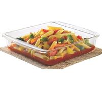 Nobel Borosil Square Glass Baking Dish, Clear, Oven & Microwave Safe, 800 ml and 1.6 L with & without handle (800 ml - With Handle)