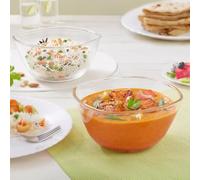 Nobel Borosil Square Shape Borosilicate Glass Serving & Mixing Bowl, Microwave & Dishwasher Safe, Transparent, (Set of 2-1.1 LTR. & 1.6 LTR.)