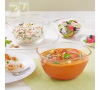 Nobel Borosil Square Shape Borosilicate Glass Serving & Mixing Bowl, Microwave & Dishwasher Safe, Transparent, (Set of 3-780ml +1.1 LTR + 1.6 LTR)