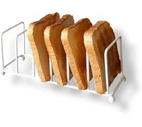 Nobel Chrome Toast Bread Rack, 6 Bread Slices Slot, Toast Cooling Holder (White - 6 Slice)