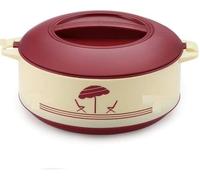 Nobel Insulated Casserole HotPot Thermal Serving Bowl Keeps Food Hot or Cold for Long Hours, Outer Body of Plastic Inside Body of Stainless Steel, Capacity 2000ml (Maroon)