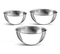 Nobel Platinum Triply Stainless Steel Extra Deep Tasla, for Cooking, Doughting,2.5 mm Thick Kadai, Induction (Set of 3 20cm,24 cm, 26cm)
