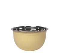 Nobel Set of 3 Professional Stainless Steel German Mixing Bowls with External Yellow Powder Coated - 1 Litre, 18 cm Dia x 10.2 cm Height