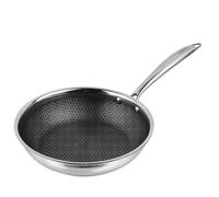 Nobel Stainless Steel Non Stick Fry Pan with Out lid - Nutri-Tech Triply Ceramic Coating, Honey Comb Design All Hob Friendly (28 cm Diameter)