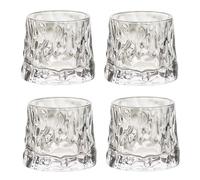 NobeOnbe 4pcs Rotating Whisky Glasses, Home Retro Hammer Patterned Glass, Crystal Glass Rotating Wine Cup 150ML,A