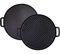 NobeOnbe Cast iron double-sided barbecue pan, striped barbecue pan, household thickened grilled fish pan