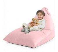 Nobildonna 4ft Bean Bag Chair Cover (No Filler) for Adults, 400L Extra Large Triangular Beanbag Chair Cover, Washable Beanbag Without Filling Ultra Soft Lazy Sofa Premium Velvet Cover (Pink)