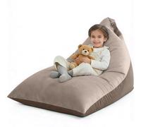 Nobildonna 4ft Bean Bag Chair Cover (No Filler) for Adults, 400L Extra Large Triangular Beanbag Chair Cover, Washable Beanbag Without Filling Ultra Soft Lazy Sofa Premium Velvet Cover (Brown)