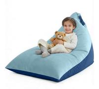 Nobildonna 4ft Bean Bag Chair Cover (No Filler) for Adults, 400L Extra Large Triangular Beanbag Chair Cover, Washable Beanbag Without Filling Ultra Soft Lazy Sofa Premium Velvet Cover (Cyan Blue)