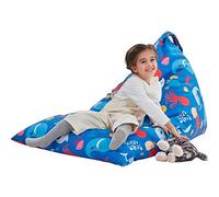 Nobildonna Stuffed Animal Storage Bean Bag Chair Cover Only for Kids and Adults, Extra Large Beanbag Without Filling Plush Toys Holder and Organizer- Premium Canvas 250L (Sea Animals)