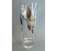 Nobile Glass Vase with Gold coloured leaves 25cm