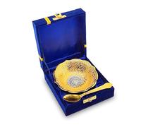 NOBILITY Silver Plated Bowl Spoon Set Light Weight with Blue Box Diwali Christmas Eid Wedding Return Dessert Dry Fruits Serving Gifts Home Decoration Friends Family Corporate Gift Items