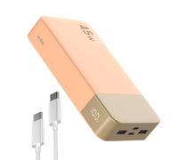 NOBIS Power Bank, 45W 20000mAh Portable Charger, USB C Fast Charging, 4 Ports External Battery Pack with LED Digital Display, Compatible with Laptop, Phone 15 14 13 Pro S23 S22 (Orange)