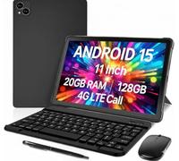 NOBKLEN Android 15 11 inch tablet, 6+14GB RAM 128GB storage, 4G LTE call, Octa-Core, 8000mAh, 13MP+5MP, Dual SIM Camera, WiFi, Bluetooth, Face Unlock, Work Tablet and