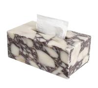 Noble and Light Luxury Natural Travertine Marble Household Tissue Box for Bathroom | Office | Desk | countertop | Vanity | Bedroom | Bedside Table |Calacatta Viola