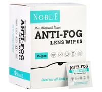 Noble Anti-Fog Pre-Moistened Lens and Screen Cleaning Wipes for Glasses Eyewear, Smartphones, Camera Lenses, Small Electronic Devices, Touchscreens, Individually Wrapped, Residue-Free, 5”x 6” (150)