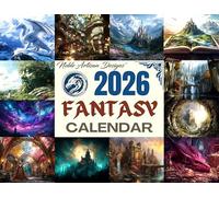 Noble Artisan Designs 2026 Fantasy Wall Calendar, 8.5x11 Inch, Glossy Paper, Dragons and Castles Artwork, Monthly Format