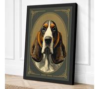 Noble Basset Hound Vintage Canvas Wall Art Print 30x20 Inch