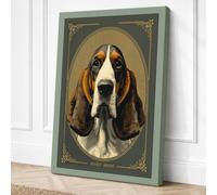 Noble Basset Hound Vintage Canvas Wall Art Print 36x24 Inch