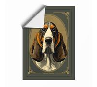 Noble Basset Hound Vintage Unframed Wall Art Print A1 (84.1×59.4cm), Wall Decor for Living Room, Bedroom, Office & Home, Art Gift