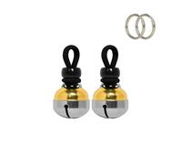 Noble Bells - Handcrafted in USA, Extra Strong Multi-Faceted Clacker, Collar Bell for Cats and Dogs, Brass and Nickel Silver, 3 Sizes, Medium Pair, Rubber, Steel