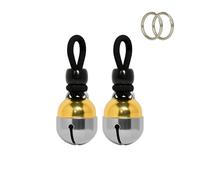 Noble Bells, Pair - Handmade in USA, Extra Loud Collar Bells for Cats and Dogs, Premium Brass and Nickel Silver, Small Pair, Rubber