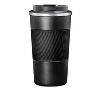 NOBLE BLOOD Travel Coffee Mug Insulated Stainless Steel Coffee Cup for Cold and Hot Drinks Home Office Outdoor Works 380ml/13oz (Black, 380ml)