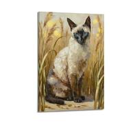 Noble Blue-eyed Siamese Cat Poster Prints Office Bathroom Room Decor Wall Art Aesthetic Canvas Paintings20x30inch(50x75cm)