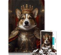 Noble Corgi 1000 Pieces Jigsaw Puzzles for Adults And Teens,Stress Reliever Staycation Kill Time with Matching Poster And Trivia Sheet (38x26cm)