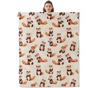 Noble Corgi Blanket, Soft Cozy Warm Flannel Cute Dog Throw - Plush Lightweight Blankets for Travel, Decor, Bedroom, Office - Gifts for Adults Kids Women Men 60"×50" Red Panda88