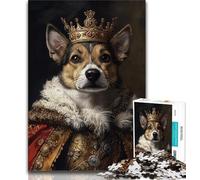 Noble Corgi Jigsaw Puzzles for Adults,for Educational Game Challenge Toy for Is Ideal As A Gift for The Whole Family 38x26cm