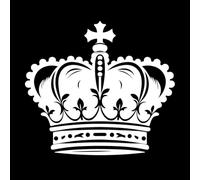 Noble Crowns Silhouette Wall Stickers 54.6x61cm Self Adhesive White