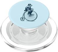 Noble Frog on a Vintage High Wheel Bicycle PopSockets PopGrip for MagSafe