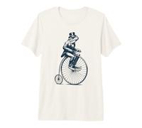 Noble Frog on a Vintage High Wheel Bicycle Premium T-Shirt