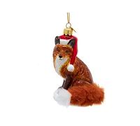 Noble Gems Christmas Fox Glass Christmas Tree Ornament NB1576