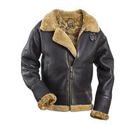 Noble House B-3 Alpha Bomber Pilot Jacket Men's Leather Jacket Sheepskin U.S. Air Corps, dark brown, XXXXL
