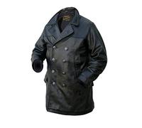 Noble House Men's U-Boat Marine Coat Black Cowhide Leather