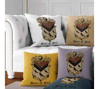Noble House of Black Cushion Personalised Custom Background Colour Family Tree Inspired Design Gothic Style Pillow Cover or Filled Multiple Sizes