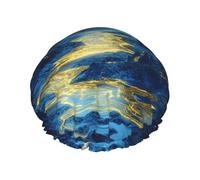 Noble mountain streams Reusable shower cap - double-layer waterproof, elastic, environmentally friendly daily use shower cap