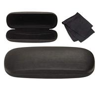 Noble Pack Hard Shell Brushed Black Glasses Case with Microfiber Cleaning Cloth - Premium Spectacle & Sunglasses Case with Enhanced Frame and Lens Protection - Ideal for Glasses & Sunglasses