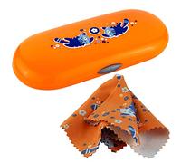 Noble Pack Kids Eyeglass Protect Case,Hard Shell Holder,With Microfiber Cleaning Soft Cloth - (Orange)