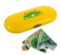 Noble Pack Kids Eyeglass Protect Case,Hard Shell Holder,With Microfiber Cleaning Soft Cloth - (Yellow)