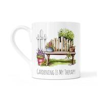 Noble & Page Bone China Gardening Mugs | Hand-Printed in The UK | Range of 4 Watercolour Floral Designs with Quotes - Gift for Garden Lovers