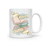 Noble & Page Book Lover Mugs - Just a Girl who Loves Books - Hand Printed Range of Coffee Cups for Anyone who Loves to Read - Beautiful Glossy Printed Mug