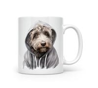 Noble & Page Dogs in Hoodies Mug - 13 Unique Designs to Make You Smile - Ceramic & Bone China - Funny Gift for Dog Lovers - Made in The UK - 11oz Mug - Labradoodle