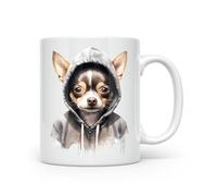 Noble & Page Dogs in Hoodies Mug - 13 Unique Designs to Make You Smile - Ceramic & Bone China - Funny Gift for Dog Lovers - Made in The UK - 11oz Mug - Chihuahua