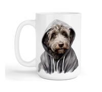 Noble & Page Dogs in Hoodies Mug - 13 Unique Designs to Make You Smile - Ceramic & Bone China - Funny Gift for Dog Lovers - Made in The UK - 15oz Mug - Labradoodle
